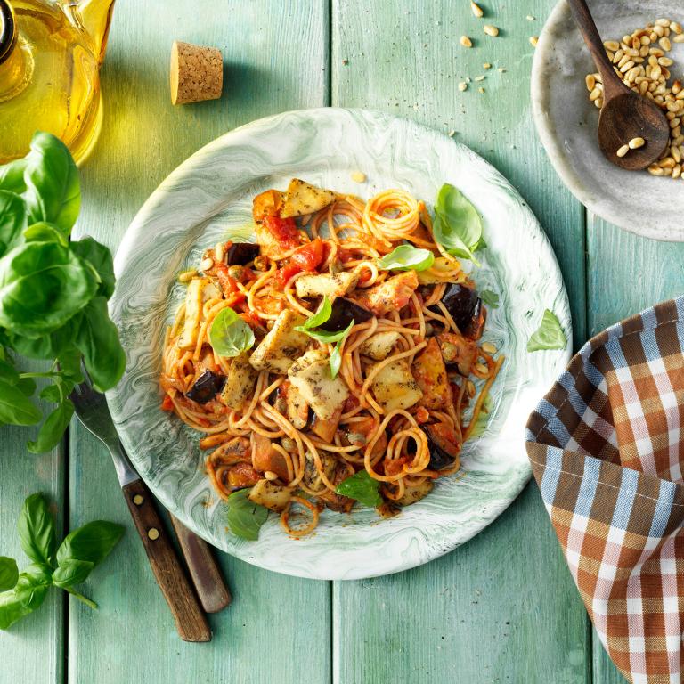 Mediterranean No Waste Pasta a la Norma Mediterranean No Waste Pasta a la Norma