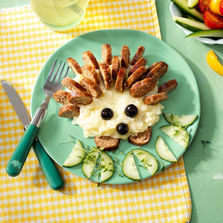 Sensational Hedgehog with Mashed Potatoes Garden Gourmet - hedgehog