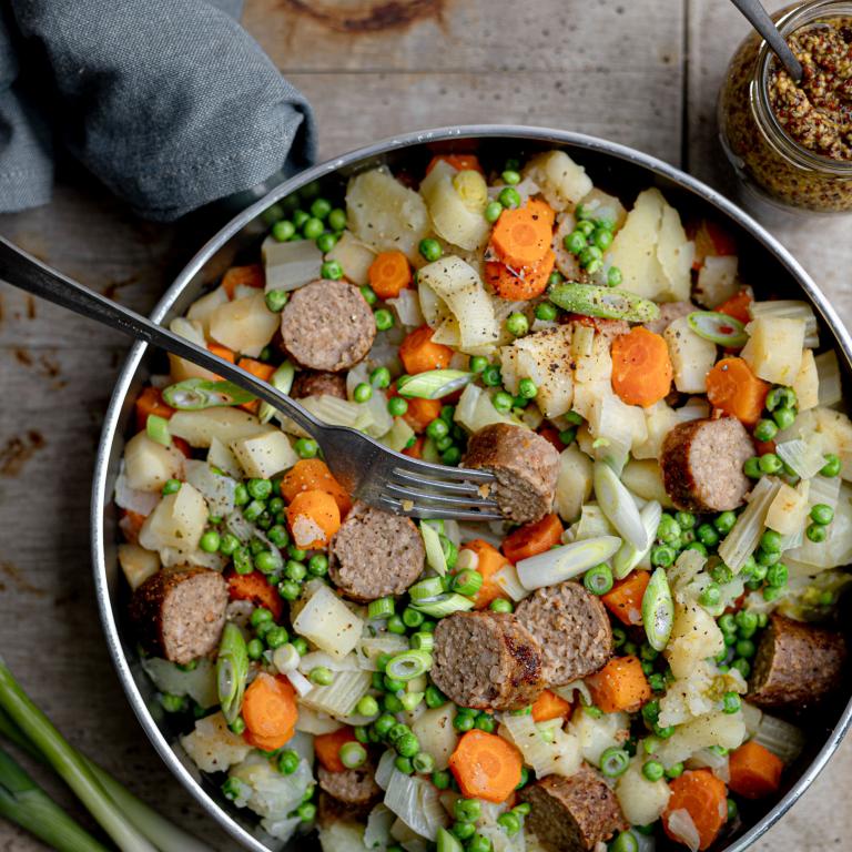 Winter Veggie Pot with Sensational Sausage Garden Gourmet One pot veggie
